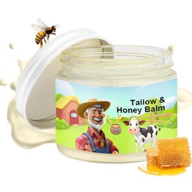 Tallow and Honey Balm, producción natural pura hecha a mano de mantequilla de res alimentada con pasto y miel silvestre cruda, profundamente hidratante para crear una piel suave e hidratada (1