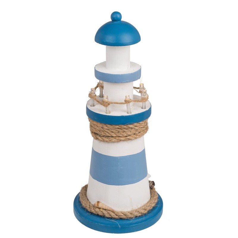 Out of the blue Wooden Lighthouse Decorative Item with LED