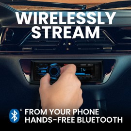 Boss Audio Systems MR1308UABK Single DIN Mechless Bluetooth Enabled MP3 Compatible Solid State Receiver