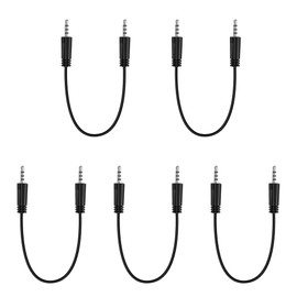 4 Pole Audio Cable (0.3m / 5 Pack) Aux 3.5mm 4 Pole Stereo Mini Plug Male to Male TRRS Cable Earphone Headphone Jack Cord Audio Cable for Stereo, Speakers, Acoustics, Car and More