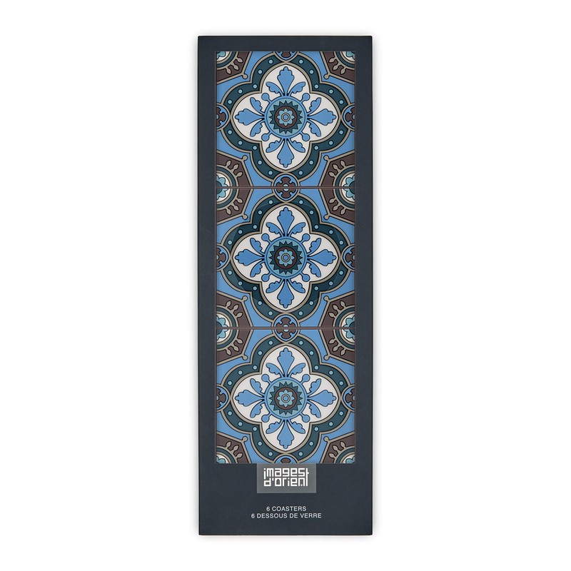 Images D'Orient Coaster Sejjadeh Azur, Pack of 6