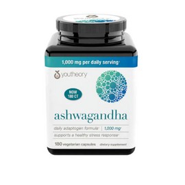 1347221 Youtheory Ashwagandha 1,000 mg, 180 Capsules