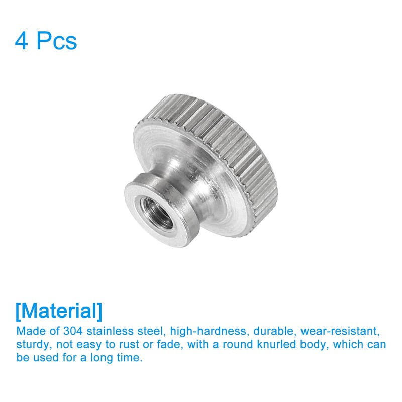 QUARKZMAN Knurled Thumb Nuts, 4 Pieces M3 x D11 mm