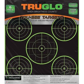 TRUGLO Tru-See 5-Bull 12X12 Bright Fluorescent Self-Adhesive High-Visible Reactive Splatter Target with Increased Target Life, 25-Pack/Green