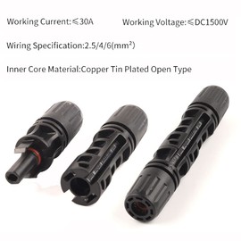 ZkeeShop 1 Pair Solar Cable Y Splitter Plug Solar Panel Cable for Parallel Photovoltaic Connection (1500 V)