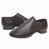 Black Slip-on Jazz Shoes Elastic Leather Sole Dance for Men