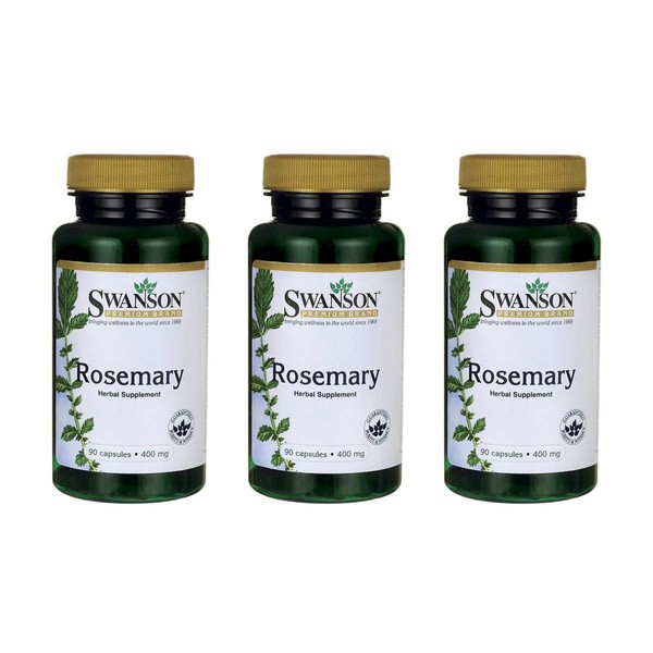 Swanson Rosemary 400 mg 90 Caps 3 Pack