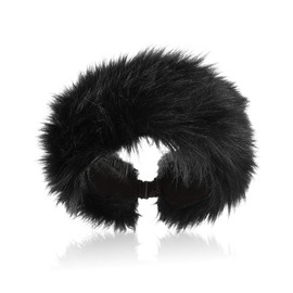 Aurya Faux Fur Headbands Outdoor Ear Warmers Earmuffs Ski Hat Winter Warm Elastic Hairbands Head Wraps for Women (Black)