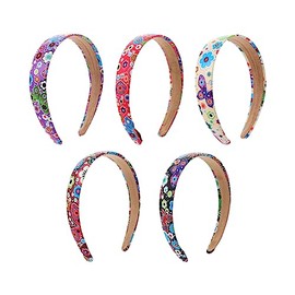 Minkissy 5pcs Floral Print Vintage Headbands for Women Lightweight Comfortable Hair Accessories Chic Retro Design for Daily Use Fashionable Headdress for Parties Events