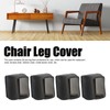 20 Pcs Chair Leg Floor Protector Rectangular Transparent Black Felt