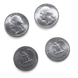 Canailles 2-Pack Double-Sided Quarters, 1 Double-Sided Heads Coin and 1 Double-Sided Tails Coin, Cool Novelty Quarter for Magic Tricks or Pranks