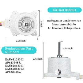 EAU63103301 ODM-033F-5B71 Refrigerator Condenser Fan Motor for LG Ken-More Refrigerators, Replaces EAU63103302, EAU64843805,EAU62863101, EAU62863103,EAU63105202