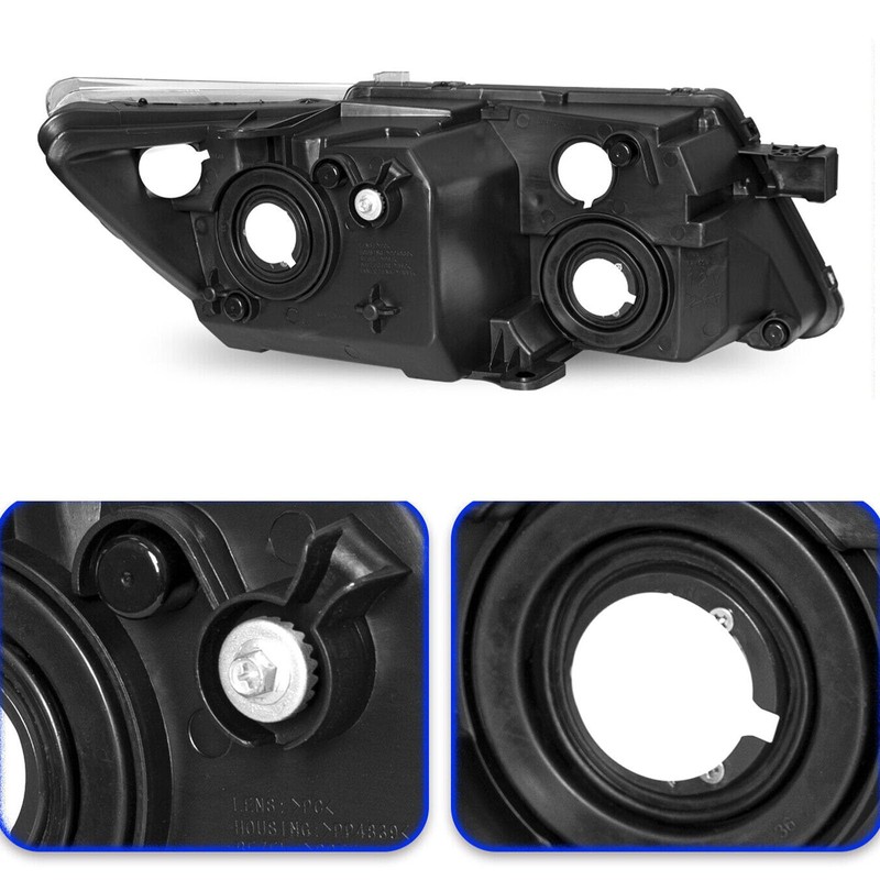 APSVE 2PCS Black Headlight For 2009 2010 2011 2012 2013