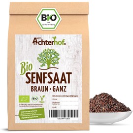 vom-Achterhof Organic Mustard Seeds Mustard Seeds Black Also Known Brown (250g) Ideal for Mustard Making