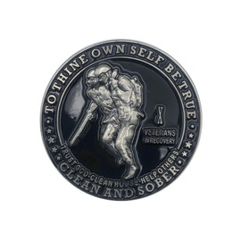 MYRECOVERYSTORE Veterans in Recovery AA Chip Sobriety Coin (1-60 Years) with Third Step Prayer on The Back. an AA Medallion Showing a Token of Appreciation for Those That Served. (Year 10)
