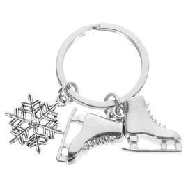 CALLARON Snowflake Keychain Ski Keychain Ice Skate Keyrings Christmas Keychain Alloy Roller Skating Keychains Skating Pendant Ornaments for Ski Lovers