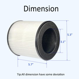 3 Packs H13 Replacement Filters Compatible with Mooka B-D02L,Compatible with Koios B-D02L,Compatible with Vewior B-D02U Air Purifier, 3-in-1 H13 Filter Set