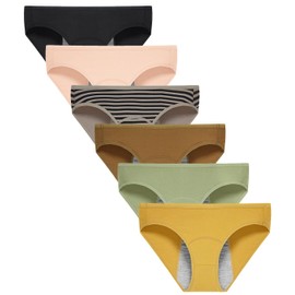 Finihen Teens Girls Period Underwear Leak Proof Panties Big Girls Panties 4 Pack L