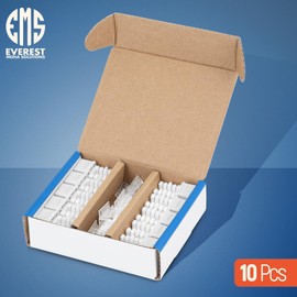 Everest Media Solutions 90° Angled CAT6 Keystone Jack in White - Slim Profile RJ45 Female Connector - Compatible with 90° Angled Speed Termination Tool - easyJACK (B094WB91H3) - 10-Pack