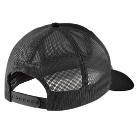 Carhartt Men's Rugged Flex Twill Mesh-Back Logo Patch Cap, Black, One Size