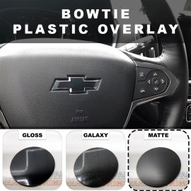 Advanced Trims Matte Black Steering Wheel Bowtie Overlay Chevy Equinox 2015-2025 NOT VINYL