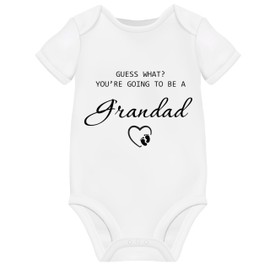Pregnancy Announcement Grandad To Be Gifts From Bump Grandparent Baby Grow Reveal Ideas Vest Onesie Clothes Due 2024 Announcements (0 Months First Size)