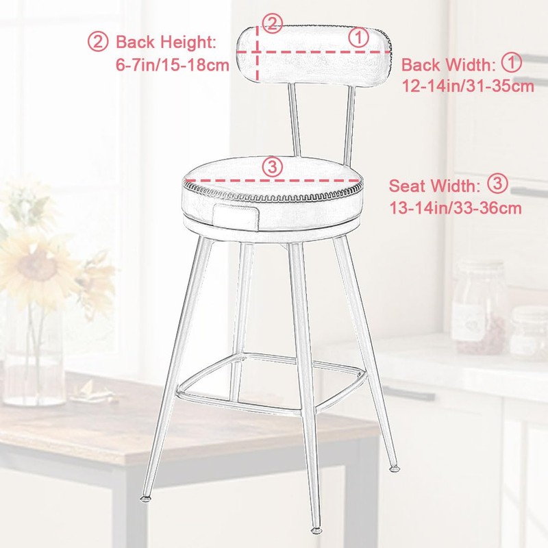 Bifaunvogel Bar Stools Cover Waterproof PU Counter Height Barstool Covers