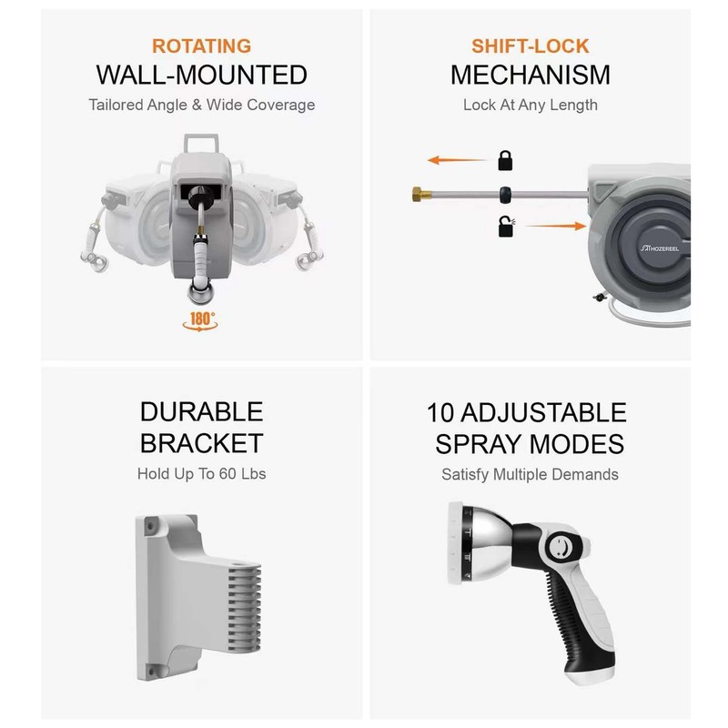 HOZEREEL Smart Sereis Mounting Bracket for Wall Mounted Hose Reel,
