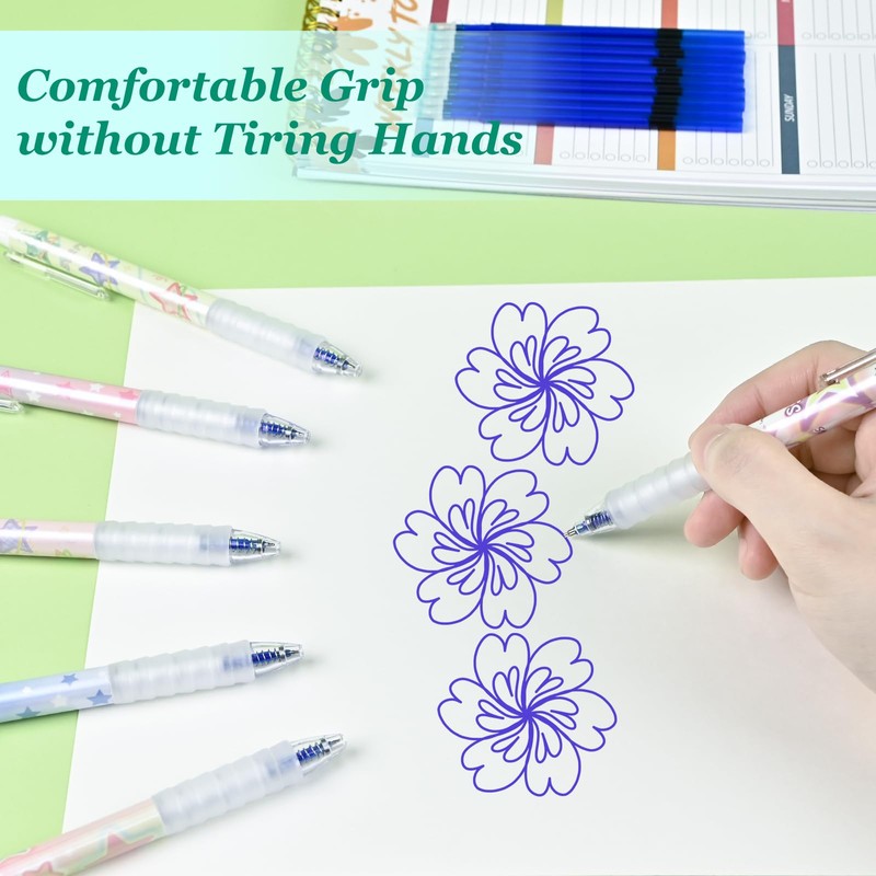 BAYTORY Erasable Pens, Retractable Fine Point 0.5mm Gel Pens with