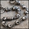 White Fang AZ117 Wallet Chain, Skull, Stylish, Fall Prevention, Lock,