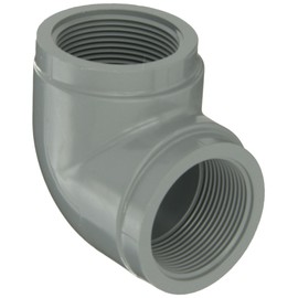 GF Piping Systems CPVC Pipe Fitting, 90 Degree Elbow, Schedule 80, Gray, 1" NPT Female