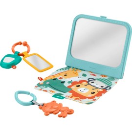 Fisher-Price Look & Listen Gift Set with Rattle Mirror & Teether Sensory Toys for Newborns