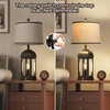 QiMH Table Lamp for Living Room, Farmhouse Lamps with USB