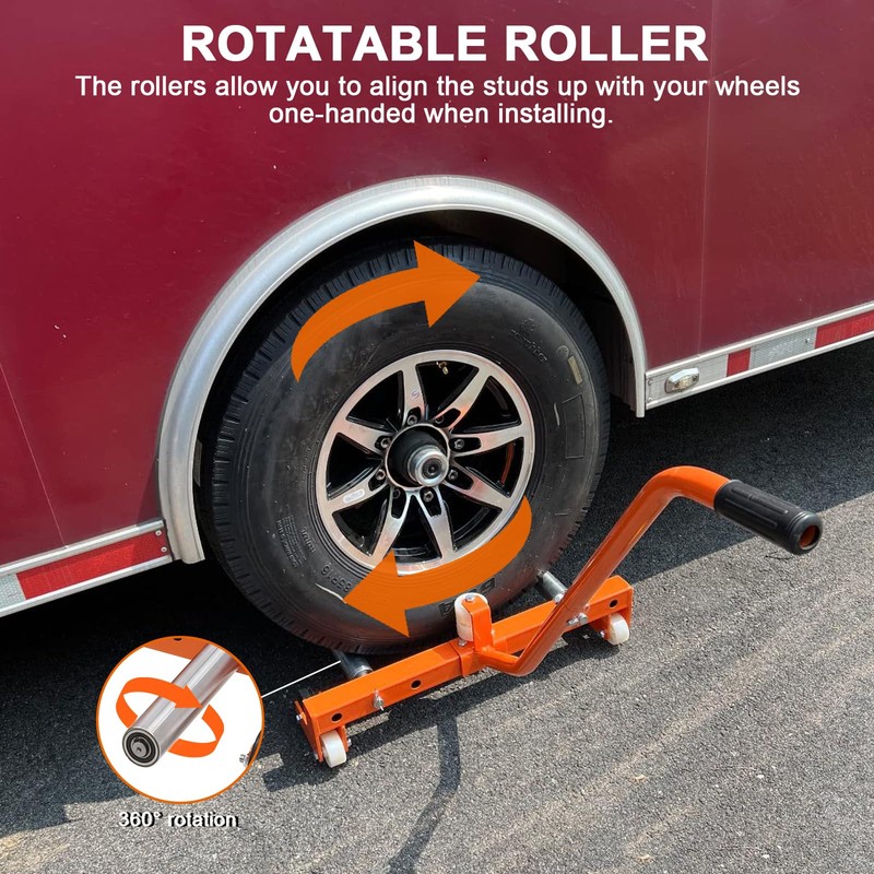 Tire Dolly Heavy Duty, Tire Wheel Dolly with 360° Rotatable