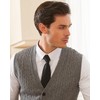 Kallspin Men's Cable Knit Sweater Vest Wool Blend V Neck