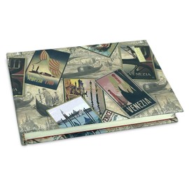 Magicamente Carta A6 Sketchbook, Sketchbook, Drawing Pad 14.8 x 10 cm, Hard Cover, Gold Powder, 96 Sheets, Smooth Suede Paper, Venice