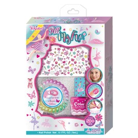 Tokidas Kids Makeup Set All My Fun Scented Nail Polish Nail Sticker Set Ponytail Holder Bracelet Kids Toys for Girls