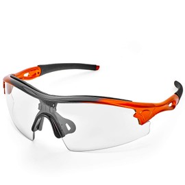 ToolFreak Reevo Safety Glasses Clear Lens, UV & Impact Eye Protection, Safety Rated to EN166FT, Distortion Free, Hard Case, Pouch, Neck Cord & Cloth