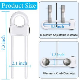 Baby Proofing Cabinet Locks, U-Shaped Child Locks for Cabinets, Cabinet Locks for Babies,Child Proof Cabinet Latches,Child Safety Cabinet Locks (5-white+5-black)
