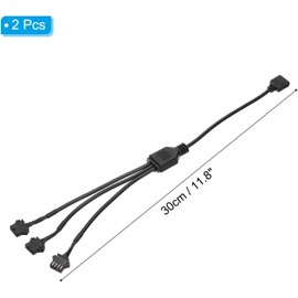 2 PCS 5V 3 Pin ARGB Splitter Cable Addressable RGB Splitter Cable 3-pin to SM 3Pin Female Adapter Cable for PC Led Strip,5V ARGB Fan,Computer Chassis