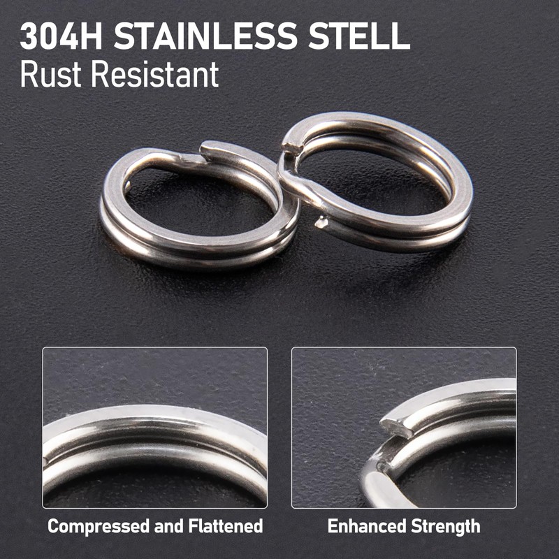 Alwonder 200-Pack Fishing Split Rings with Box, Stainless Steel Lure