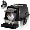 Eosarcu All Stainless Steel Cat Litter Box Top Round Lid