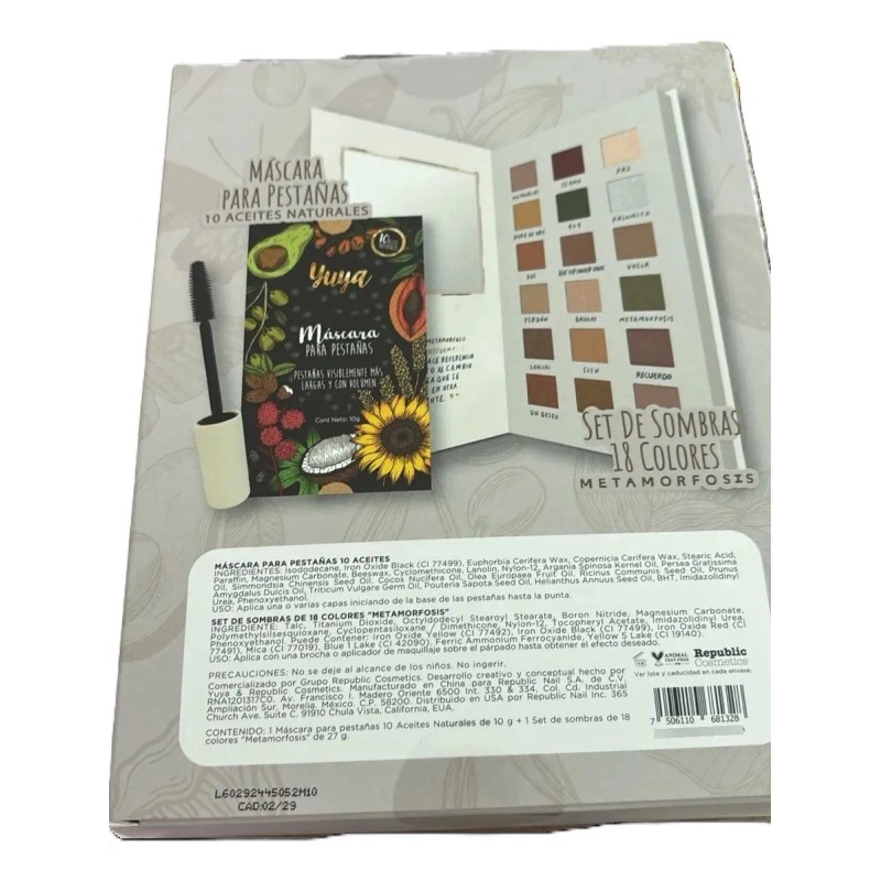 Kit Yuya Máscara 10 Aceites + Sombra Metamorfosis 18 Tonos