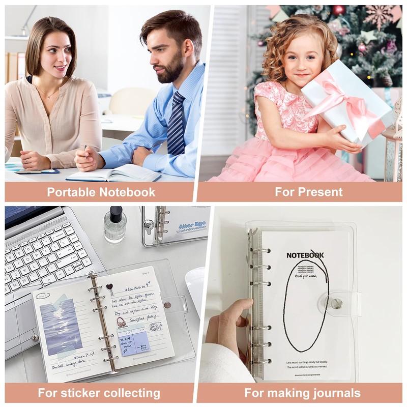 TECDW A7 Size Seal Notebook, PVC Clear Material Metal Ring