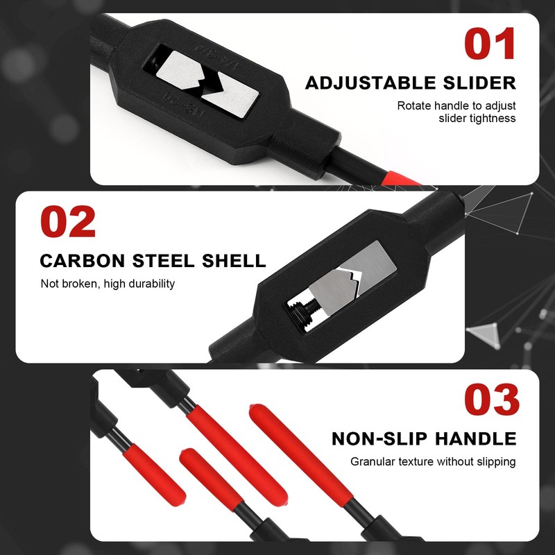 WILLBOND 2 Pcs Adjustable Tap Wrench Handle Tap Handle Tool