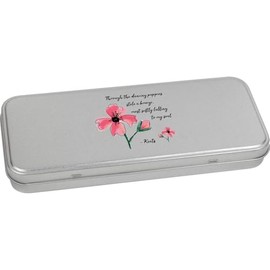 Azeeda 'Through The Dancing Poppies Stole A Breeze' Metal Hinged Stationery Tin/Storage Box (TT00279358)