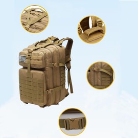 Yodremoy Hiking Backpack for Men and Women 42L 3 Days Assault Pack Bag Large Rucksack For Out Bag Hiking Rucksack (khaki)