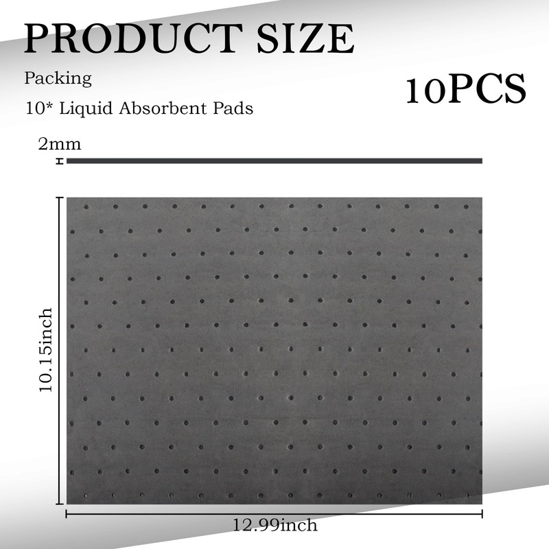 10PCS Oil Absorbent Pads 13 * 10.1",Powerful Polypropylene Oil Spill