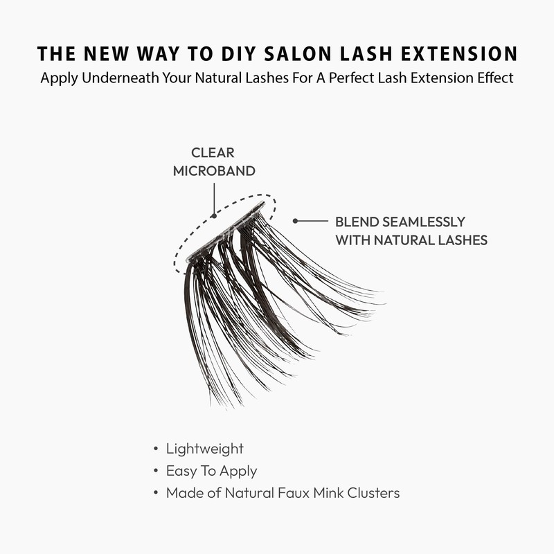 i•ENVY Extended Clear Band Faux Mink Cluster, Ultra Comfort False