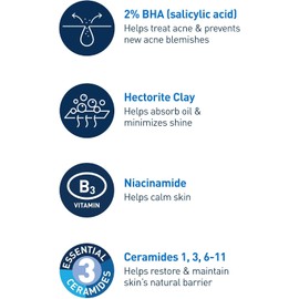 CeraVe Limpiador Jabón Espuma limpiadora para Acné Control de Imperfecciones Espinillas Para pieles grasas y Mixtas 237 ml